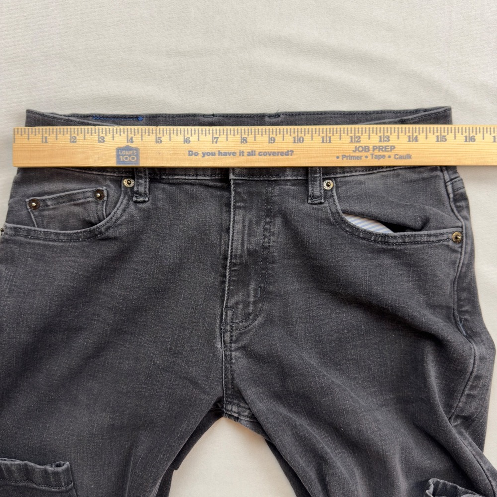 Mugsy Mags Mens Faded Black Slim Straight Stretch Jeans FLX4NKG-32X32‎ - Picture 3 of 9